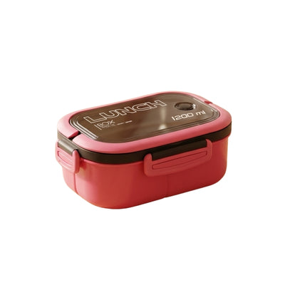 Contemporary pink bento box lunch japanese box with dual compartments and side handles isolated on clean white background for clear product viewing