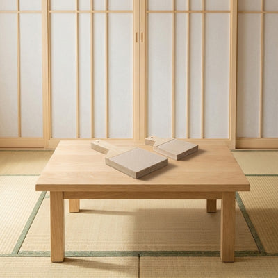 Handcrafted grinder wasabi big and small sizes on wooden chabudai table in traditional tatami room